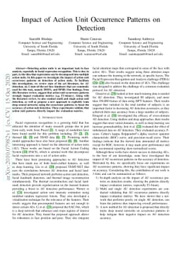 Impact of Action Unit Occurrence Patterns on Detection