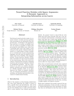 Neural Function Modules with Sparse Arguments: A Dynamic Approach to
  Integrating Information across Layers