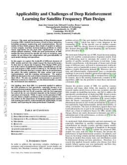 Applicability and Challenges of Deep Reinforcement Learning for
  Satellite Frequency Plan Design