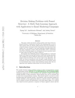 Decision Making Problems with Funnel Structure: A Multi-Task Learning
  Approach with Application to Email Marketing Campaigns