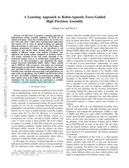 A Learning Approach to Robot-Agnostic Force-Guided High Precision
  Assembly