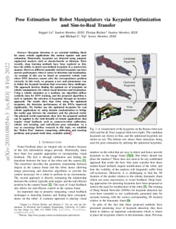 Pose Estimation for Robot Manipulators via Keypoint Optimization and
  Sim-to-Real Transfer