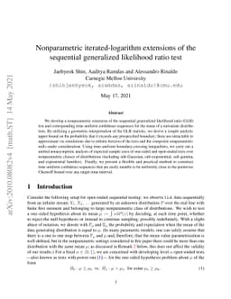 Nonparametric iterated-logarithm extensions of the sequential
  generalized likelihood ratio test