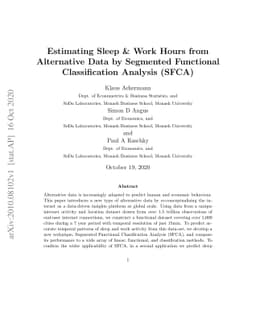 Estimating Sleep & Work Hours from Alternative Data by Segmented
  Functional Classification Analysis (SFCA)