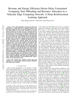 Revenue and Energy Efficiency-Driven Delay Constrained Computing Task
  Offloading and Resource Allocation in a Vehicular Edge Computing Network: A
  Deep Reinforcement Learning Approach