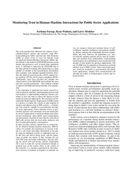 Monitoring Trust in Human-Machine Interactions for Public Sector
  Applications