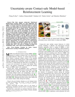 Uncertainty-aware Contact-safe Model-based Reinforcement Learning