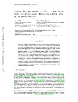 Human Perception-based Evaluation Criterion for Ultra-high Resolution
  Cell Membrane Segmentation