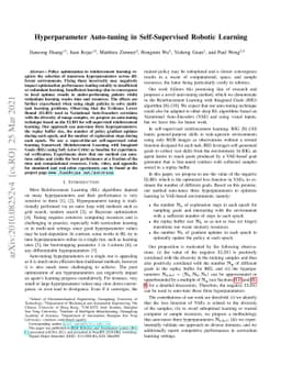 Hyperparameter Auto-tuning in Self-Supervised Robotic Learning