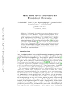 Multi-Shard Private Transactions for Permissioned Blockchains