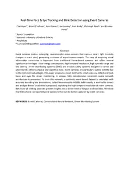 Real-Time Face & Eye Tracking and Blink Detection using Event Cameras