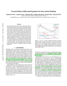 Neural Ordinary Differential Equations for Intervention Modeling