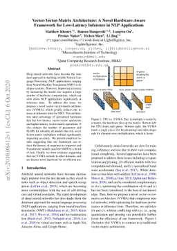 Vector-Vector-Matrix Architecture: A Novel Hardware-Aware Framework for
  Low-Latency Inference in NLP Applications