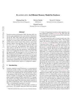 Elasticlave: An Efficient Memory Model for Enclaves