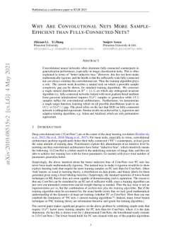 Why Are Convolutional Nets More Sample-Efficient than Fully-Connected
  Nets?