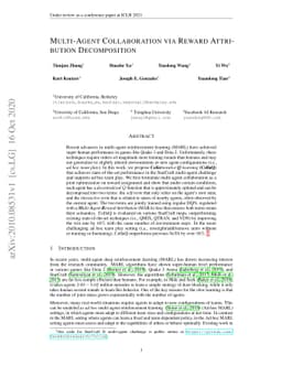 Multi-Agent Collaboration via Reward Attribution Decomposition