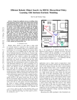 Efficient Robotic Object Search via HIEM: Hierarchical Policy Learning
  with Intrinsic-Extrinsic Modeling