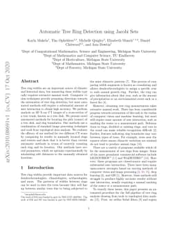 Automatic Tree Ring Detection using Jacobi Sets