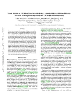 Drink Bleach or Do What Now? Covid-HeRA: A Study of Risk-Informed Health
  Decision Making in the Presence of COVID-19 Misinformation