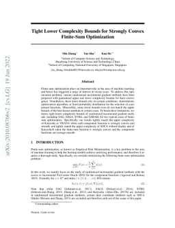 Tight Lower Complexity Bounds for Strongly Convex Finite-Sum
  Optimization