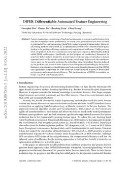 DIFER: Differentiable Automated Feature Engineering