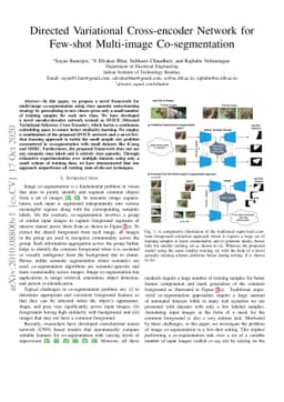 Directed Variational Cross-encoder Network for Few-shot Multi-image
  Co-segmentation