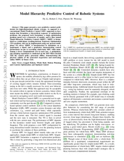 Model Hierarchy Predictive Control of Robotic Systems