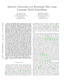 Question Answering over Knowledge Base using Language Model Embeddings
