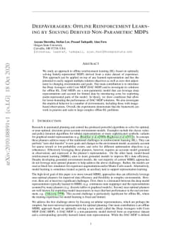 DeepAveragers: Offline Reinforcement Learning by Solving Derived Non-Parametric MDPs