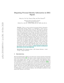Disguising Personal Identity Information in EEG Signals