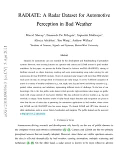 RADIATE: A Radar Dataset for Automotive Perception in Bad Weather