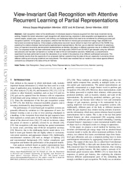 View-Invariant Gait Recognition with Attentive Recurrent Learning of
  Partial Representations