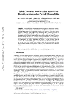 Belief-Grounded Networks for Accelerated Robot Learning under Partial
  Observability