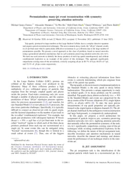 Permutationless Many-Jet Event Reconstruction with Symmetry Preserving
  Attention Networks