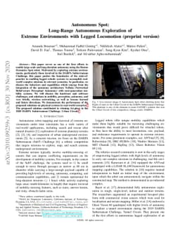 Autonomous Spot: Long-Range Autonomous Exploration of Extreme
  Environments with Legged Locomotion