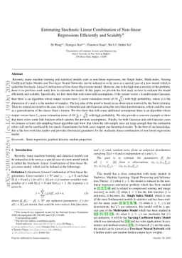 Estimating Stochastic Linear Combination of Non-linear Regressions
  Efficiently and Scalably