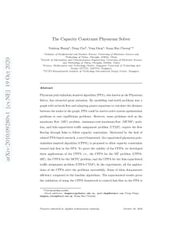 The Capacity Constraint Physarum Solver