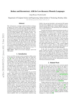 Reduce and Reconstruct: ASR for Low-Resource Phonetic Languages