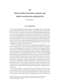 Body models in humans, animals, and robots: mechanisms and plasticity