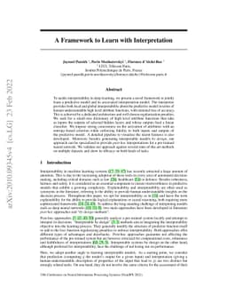 A Framework to Learn with Interpretation