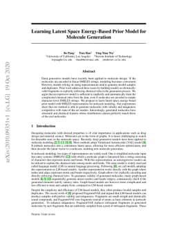 Learning Latent Space Energy-Based Prior Model for Molecule Generation