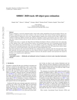 SHREC 2020 track: 6D Object Pose Estimation