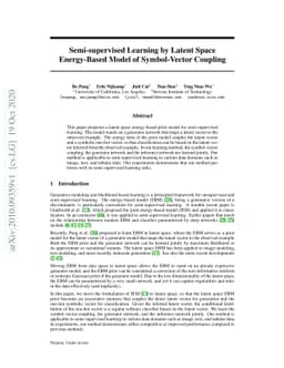 Semi-supervised Learning by Latent Space Energy-Based Model of
  Symbol-Vector Coupling