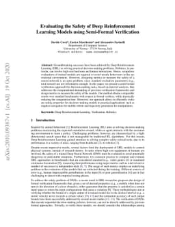 Evaluating the Safety of Deep Reinforcement Learning Models using
  Semi-Formal Verification