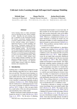 Cold-start Active Learning through Self-supervised Language Modeling