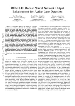 RONELD: Robust Neural Network Output Enhancement for Active Lane
  Detection
