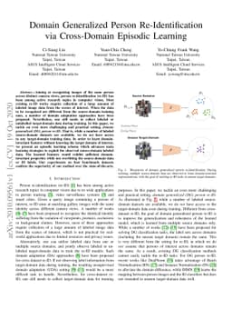 Domain Generalized Person Re-Identification via Cross-Domain Episodic
  Learning
