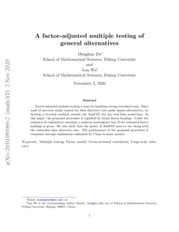 A factor-adjusted multiple testing of general alternatives
