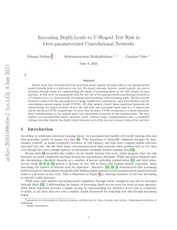 Increasing Depth Leads to U-Shaped Test Risk in Over-parameterized
  Convolutional Networks