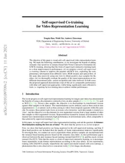 Self-supervised Co-training for Video Representation Learning